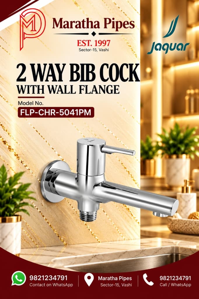 Jaquar Florentine Prime 2 Way Bib Cock with Wall Flange (FLP-CHR-5041PM)