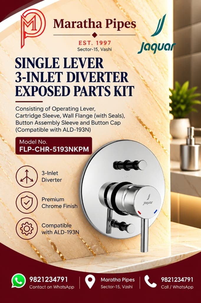 Jaquar Florentine Prime Single Lever 3-Inlet Diverter Exposed Parts Kit (FLP-CHR-5193NKPM)