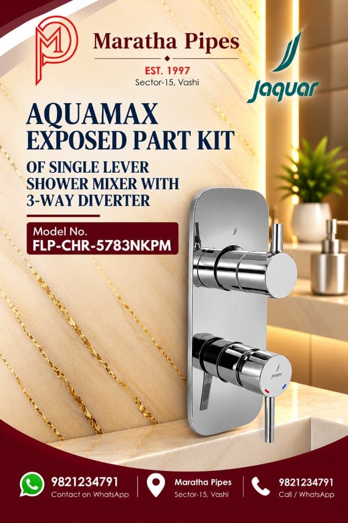 Jaquar Florentine Prime Aquamax Exposed Part Kit Single Lever Shower Mixer with 3-Way Diverter (FLP-CHR-5783NKPM)