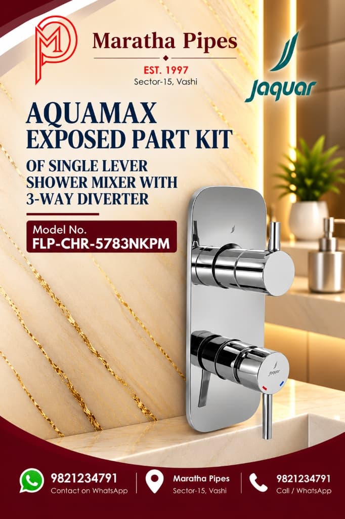 Jaquar Florentine Prime Aquamax Exposed Part Kit Single Lever Shower Mixer with 3-Way Diverter (FLP-CHR-5783NKPM)