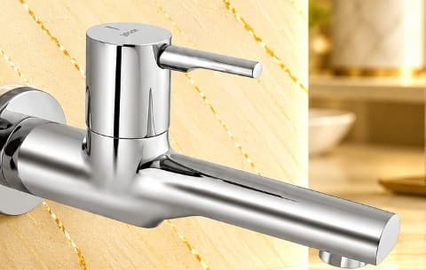 Jaquar Florentine Prime Bib Cock with Wall Flange (FLP-CHR-5037PM) – View 2
