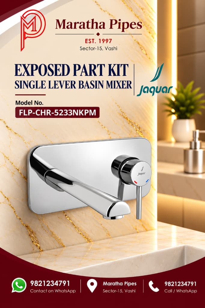 Jaquar Florentine Prime Exposed Part Kit Single Lever Basin Mixer Wall Mounted (FLP-CHR-5233NKPM)
