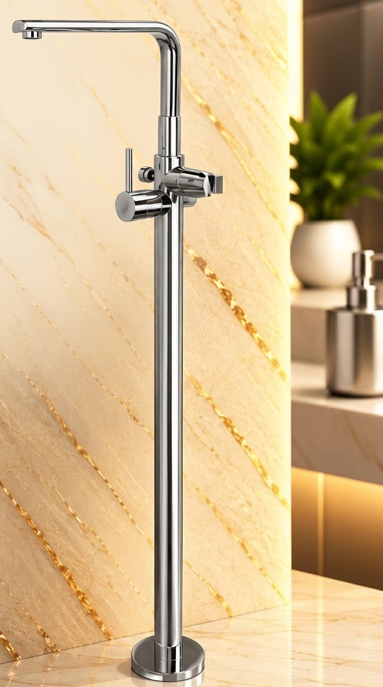 Jaquar Florentine Prime Exposed Parts of Floor Mounted Single Lever Bath Mixer (FLP-CHR-5121KPM) – View 2