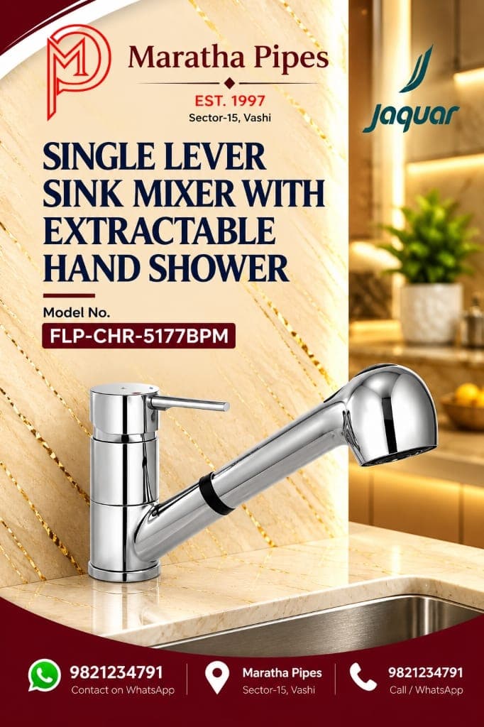 Jaquar Florentine Prime Single Lever Sink Mixer with Extractable Hand Shower (FLP-CHR-5177BPM)