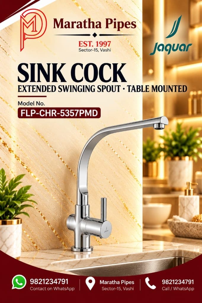 Jaquar Florentine Prime Table Mounted Sink Cock with Extended Swinging Spout (FLP-CHR-5357PMD)