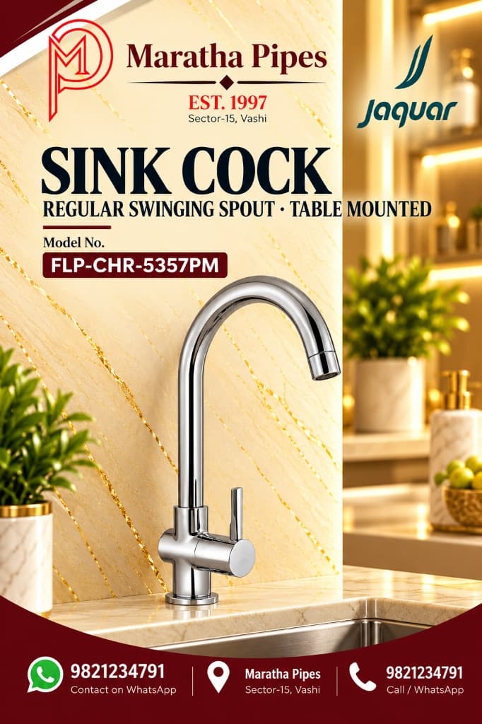 Jaquar Florentine Prime Table Mounted Sink Cock with Regular Swinging Spout (FLP-CHR-5357PM)