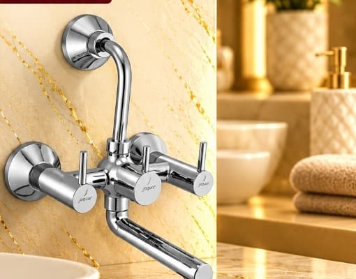 Jaquar Florentine Prime Wall Mixer with Overhead Shower Provision (FLP-CHR-5273PM) – View 2