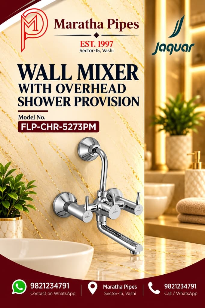 Jaquar Florentine Prime Wall Mixer with Overhead Shower Provision (FLP-CHR-5273PM)