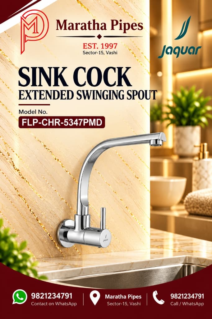 Jaquar Florentine Prime Wall Mounted Sink Cock with Extended Swinging Spout (FLP-CHR-5347PMD)