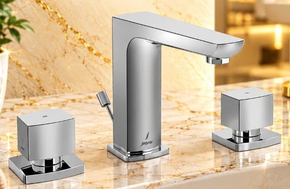Jaquar Kubix Prime 3-Hole Basin Mixer with Popup Waste (KUP-CHR-35191PM) – View 2
