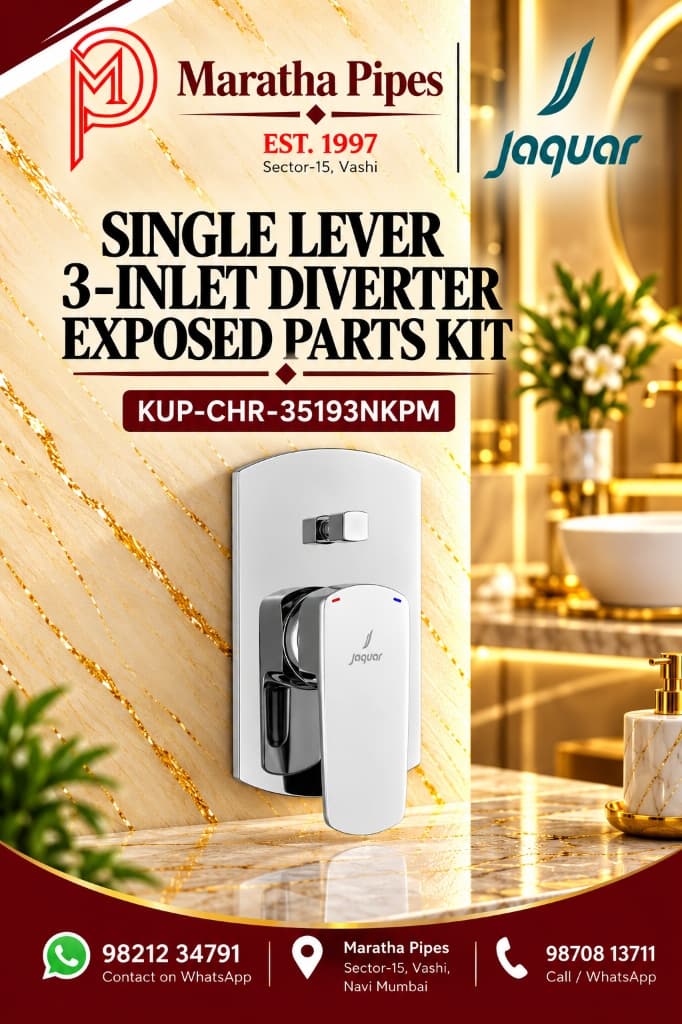 Jaquar Kubix Prime Single Lever 3-Inlet Diverter Exposed Parts Kit (KUP-CHR-35193NKPM)