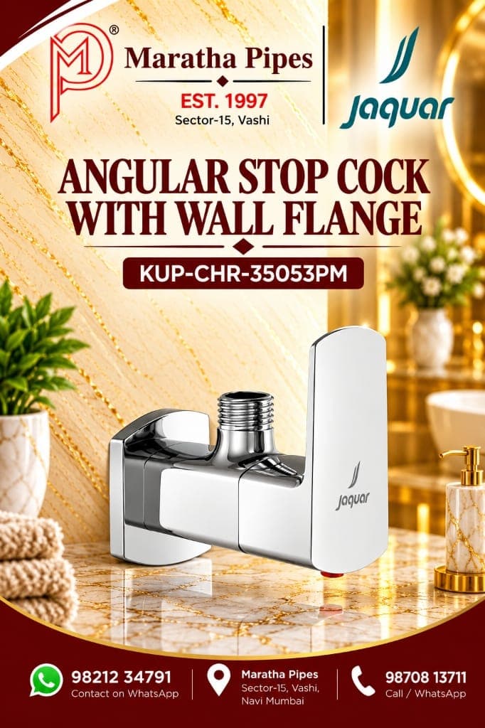 Jaquar Kubix Prime Angular Stop Cock with Wall Flange (KUP-CHR-35053PM)