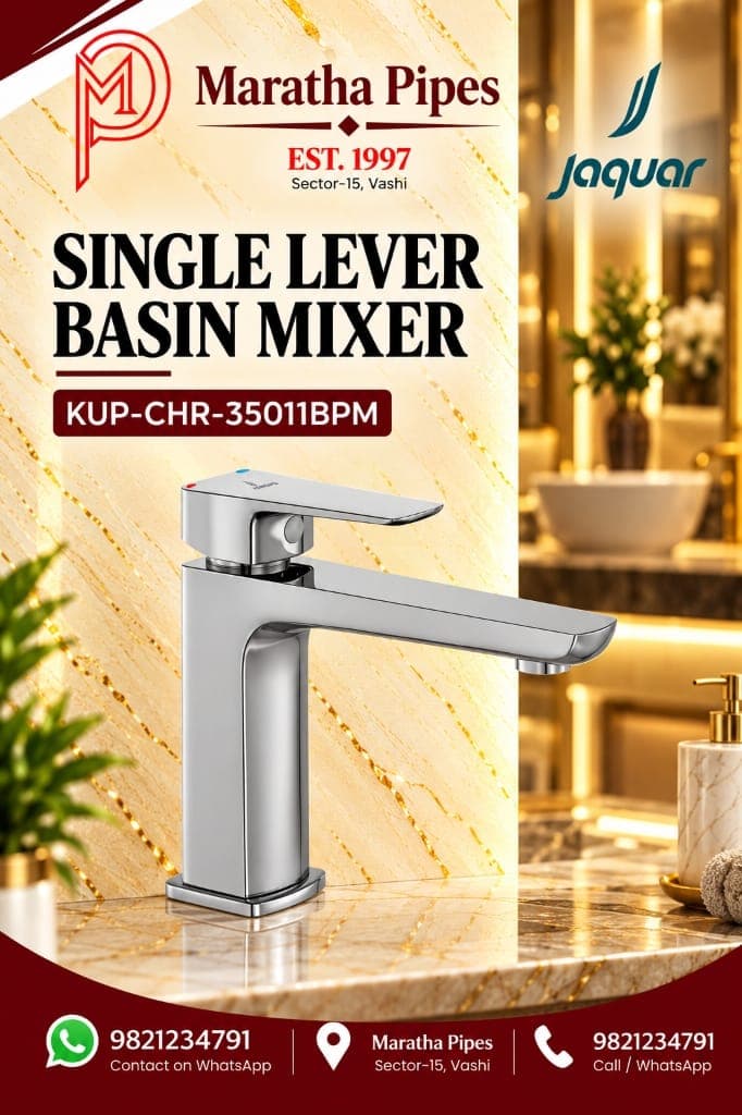 Jaquar Kubix Prime Single Lever Basin Mixer without Popup Waste (KUP-CHR-35011BPM)