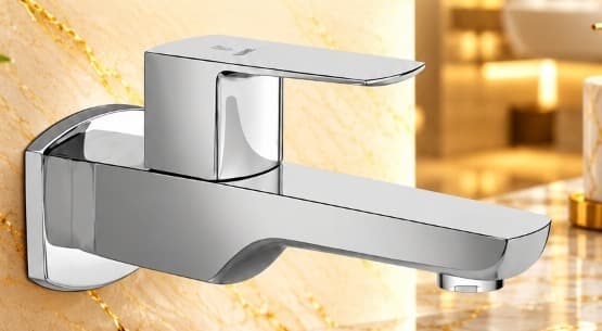 Jaquar Kubix Prime Bib Cock with Wall Flange (KUP-CHR-35037PM) – View 2