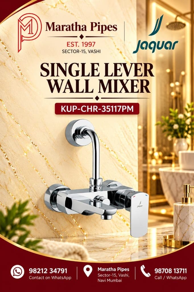 Jaquar Kubix Prime Single Lever Wall Mixer with Provision for Overhead Shower (KUP-CHR-35117PM)