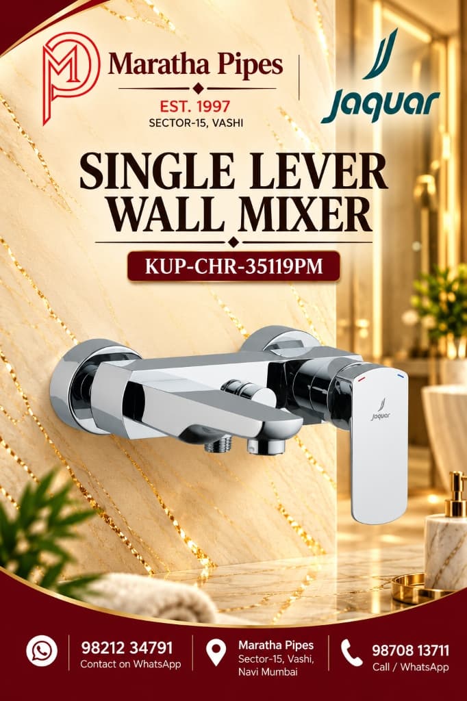 Jaquar Kubix Prime Single Lever Wall Mixer with Provision for Hand Shower (KUP-CHR-35119PM)