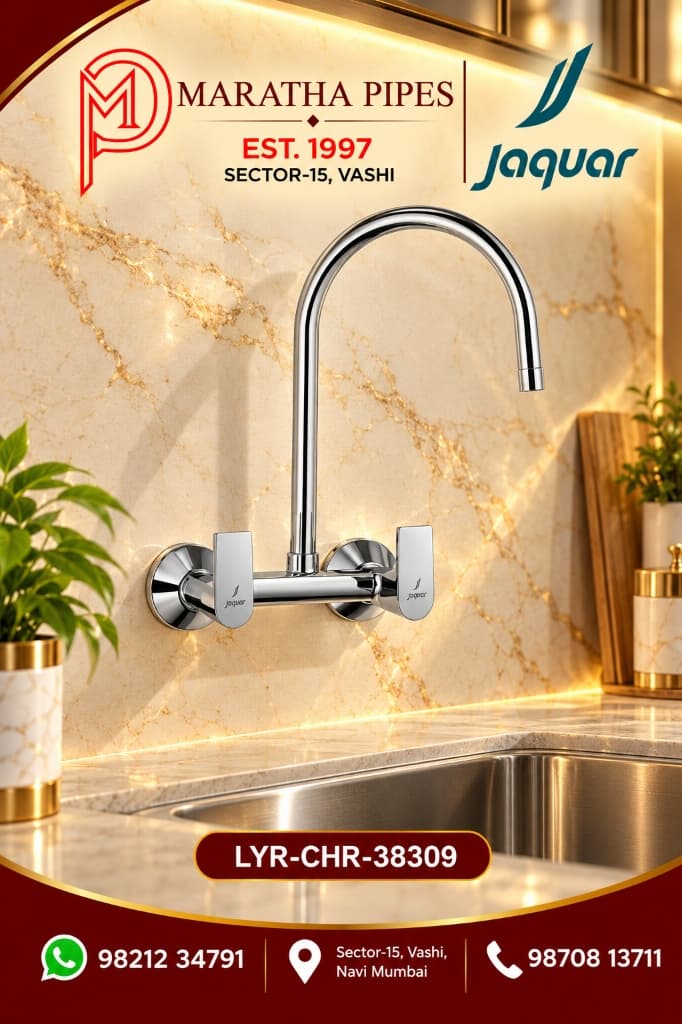 Jaquar Lyric Wall Mounted Sink Mixer with Regular Swinging Spout (LYR-CHR-38309) – Maratha Pipes, Vashi