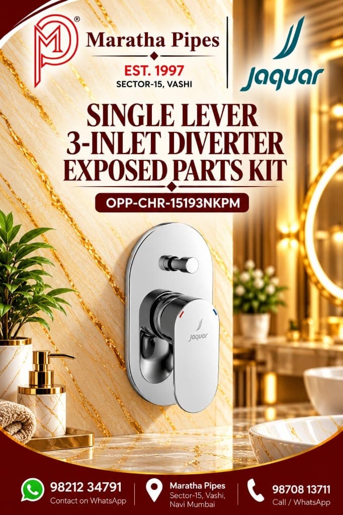Jaquar Opal Prime Single Lever 3-Inlet Diverter Exposed Parts Kit (OPP-CHR-15193NKPM)