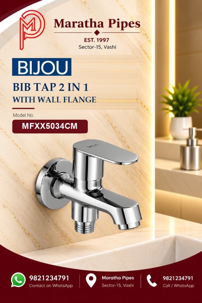 Bijou Bib Tap 2-in-1 with Wall Flange - Chrome (MFXX5034CM)