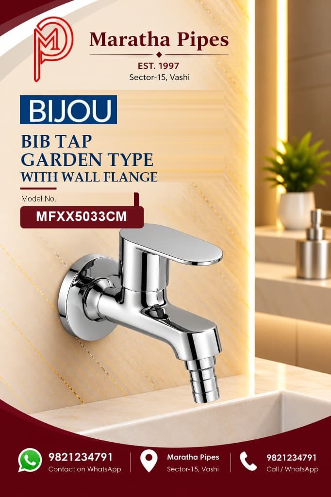 Bijou Bib Tap Garden Type - Chrome (MFXX5033CM) – Maratha Pipes, Vashi