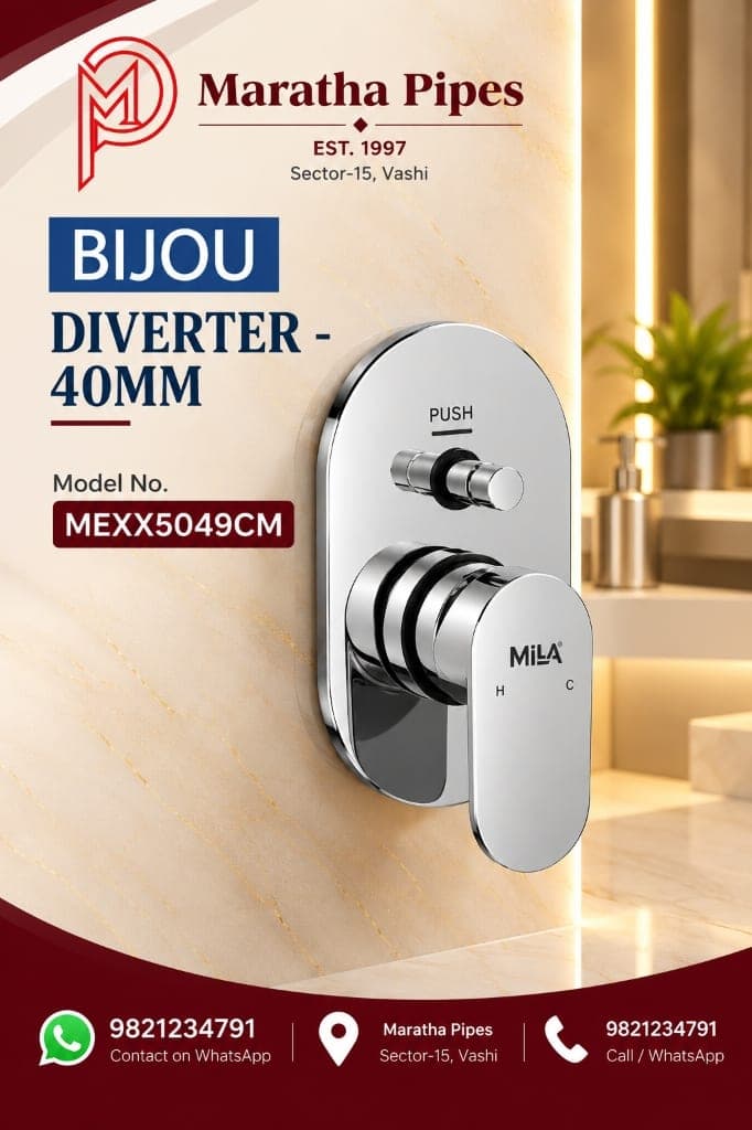Mila Bijou Concealed Diverter Faucet 40mm - Brass