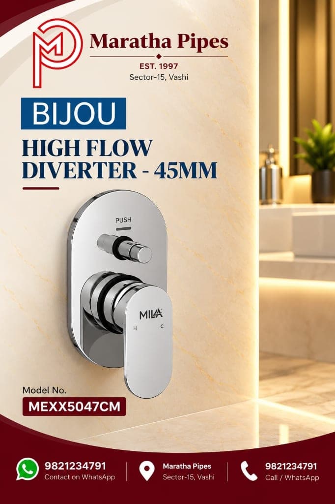 Mila Bijou High Flow Concealed Diverter Faucet 45mm - Brass
