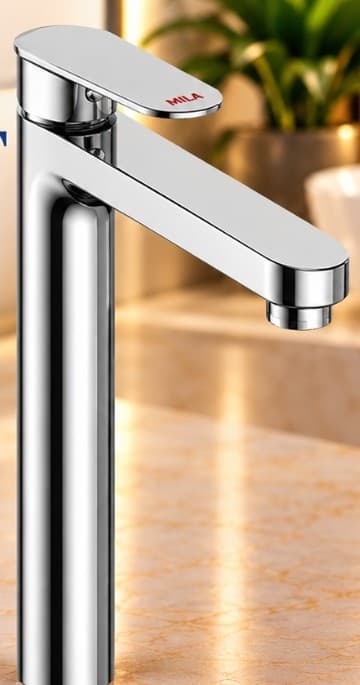 Mila Bijou Tall Single Lever Basin Mixer Faucet - Brass – View 2