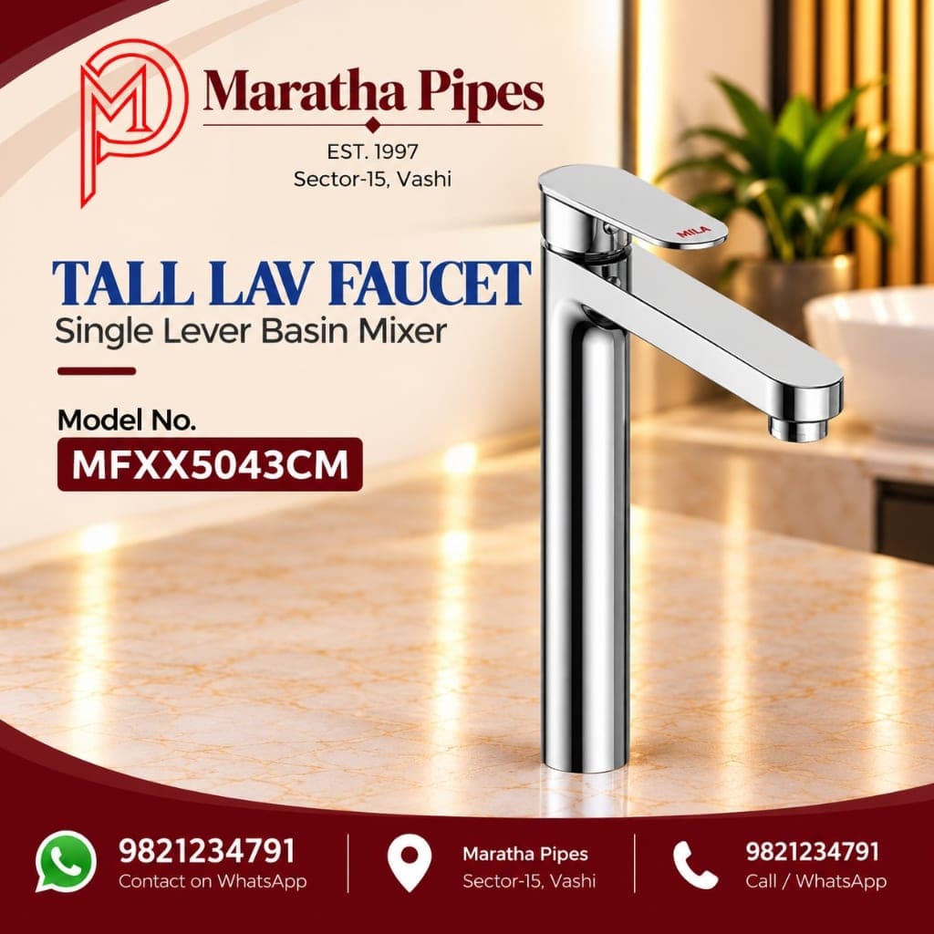 Mila Bijou Tall Single Lever Basin Mixer Faucet - Brass