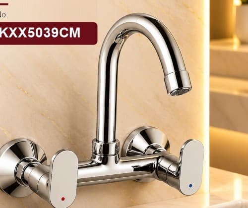 Bijou Two Handle Kitchen Mixer Wall Mounted - Chrome (MKXX5039CM) – View 2