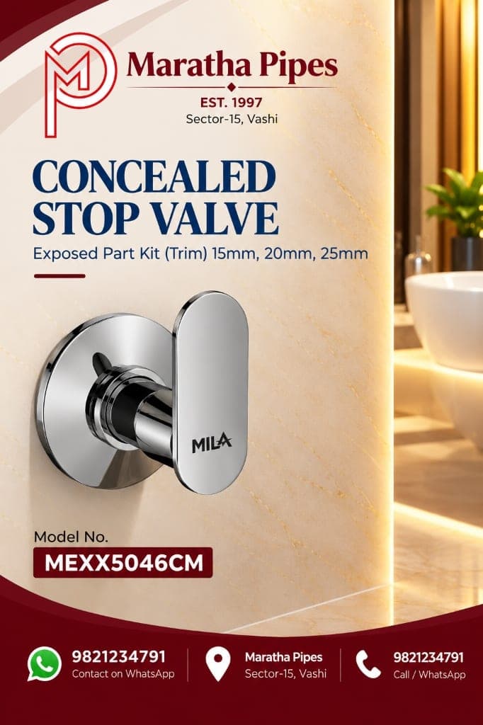Mila Concealed Stop Valve Trim Faucet - Brass