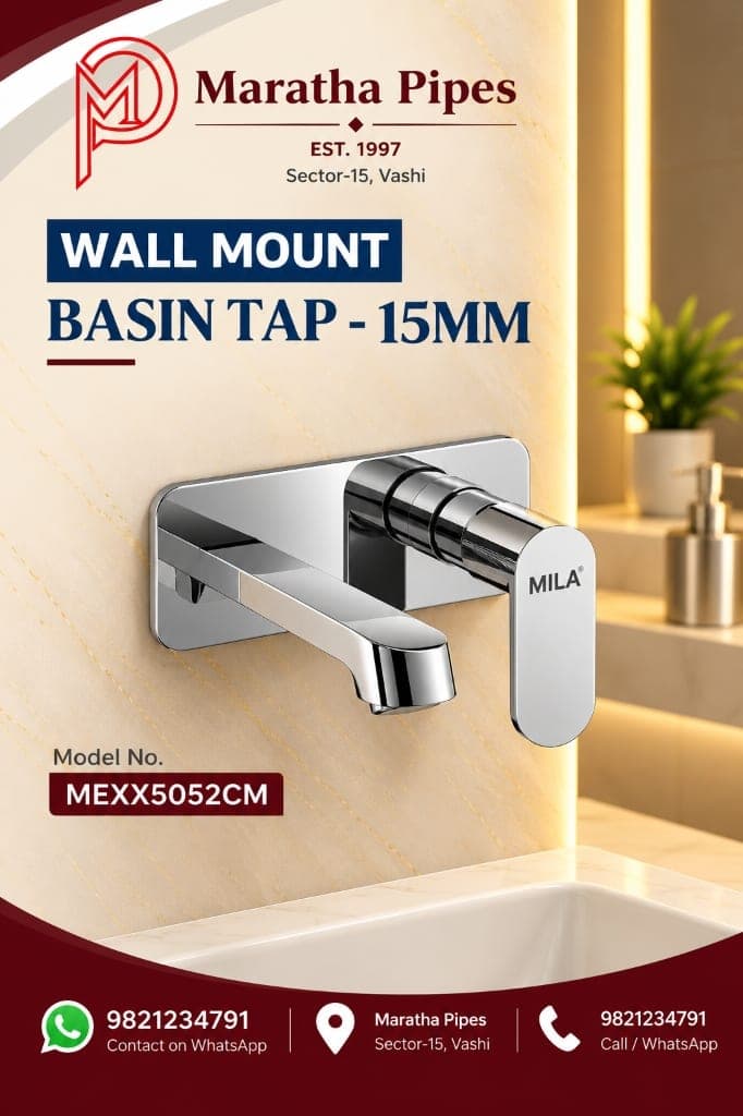 Mila Wall Mount Basin Tap Faucet 15mm - Brass