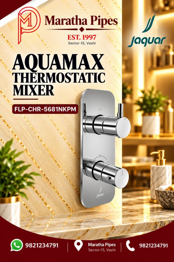 Jaquar Florentine Prime Aquamax Thermostatic Shower Mixer with 2-Way Diverter Exposed Kit (FLP-CHR-5681NKPM)