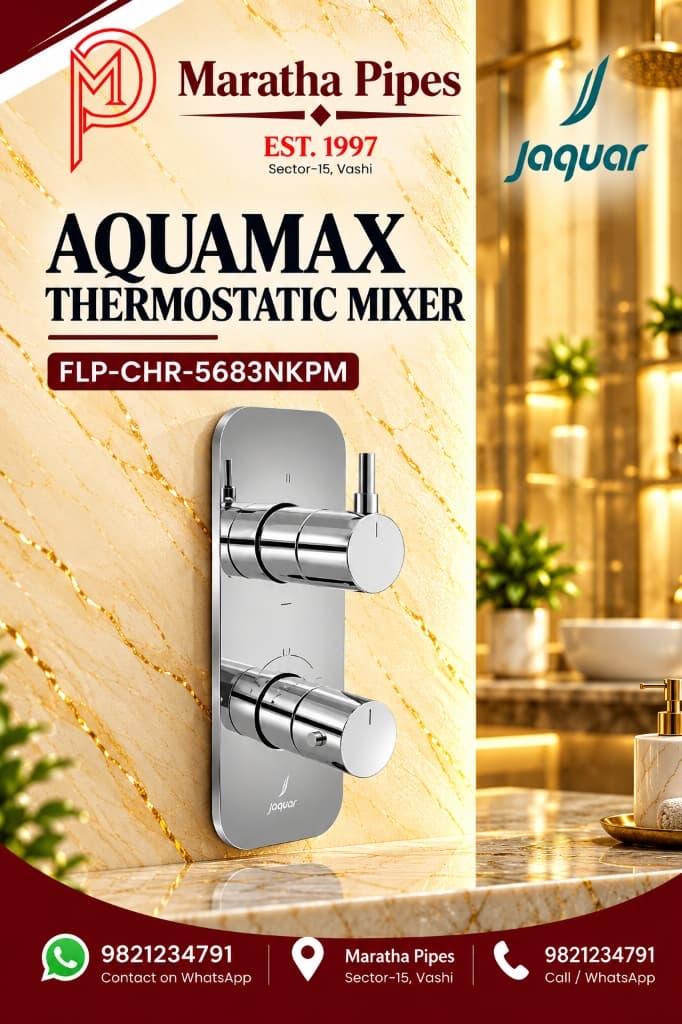 Jaquar Florentine Prime Aquamax Thermostatic Shower Mixer with 3-Way Diverter Exposed Kit (FLP-CHR-5683NKPM)