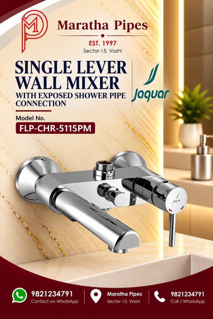 Jaquar Florentine Prime Single Lever Wall Mixer with Exposed Shower Pipe Connection (FLP-CHR-5115PM)