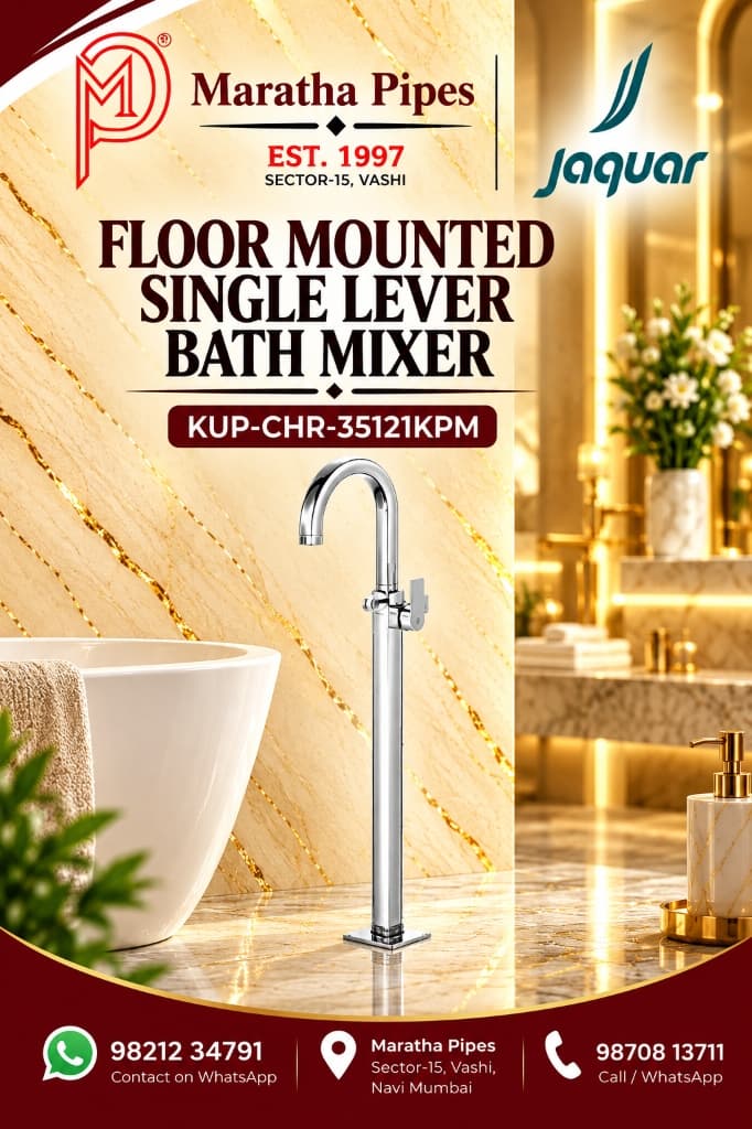 Jaquar Kubix Prime Exposed Parts of Floor Mounted Single Lever Bath Mixer (KUP-CHR-35121KPM)