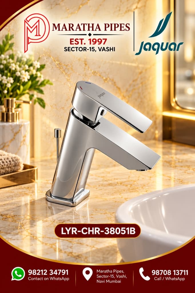 Jaquar Lyric Single Lever Basin Mixer with Popup Waste (LYR-CHR-38051B)