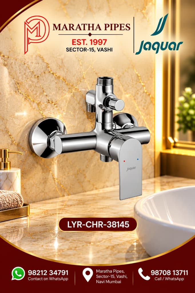 Jaquar Lyric Single Lever Exposed Shower Mixer with Dual Outlets (LYR-CHR-38145)