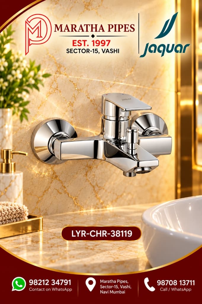 Jaquar Lyric Single Lever Wall Mixer with Provision for Hand Shower (LYR-CHR-38119)