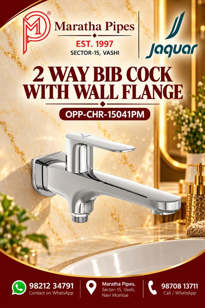 Jaquar Opal Prime 2 Way Bib Cock with Wall Flange (OPP-CHR-15041PM)