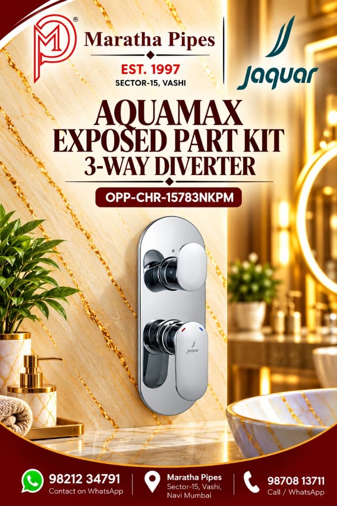 Jaquar Opal Prime Aquamax Single Lever Shower Mixer with 3-Way Diverter Exposed Kit (OPP-CHR-15783NKPM) – Maratha Pipes, Vashi
