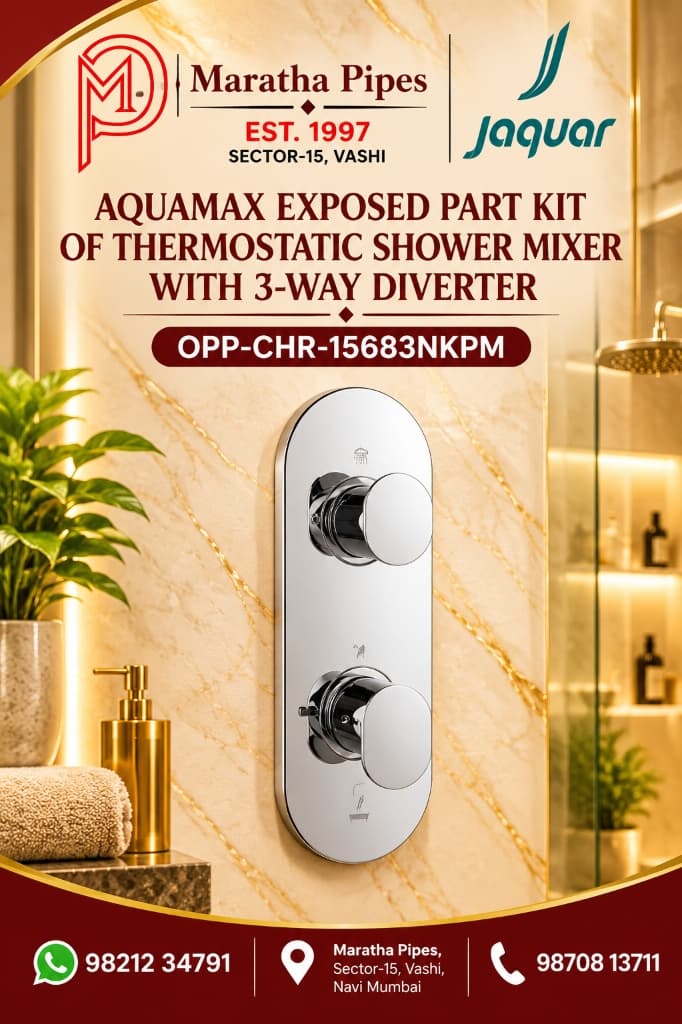 Jaquar Opal Prime Aquamax Exposed Part Kit of Thermostatic Shower Mixer with 3-Way Diverter (OPP-CHR-15683NKPM)