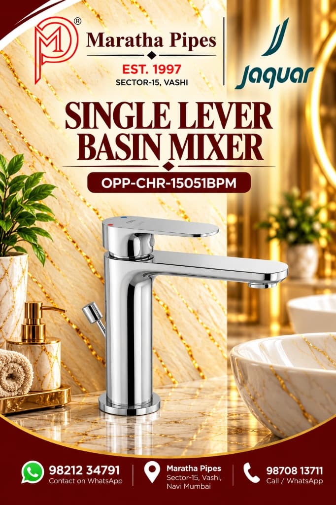 Jaquar Opal Prime Single Lever Basin Mixer with Popup Waste (OPP-CHR-15051BPM)