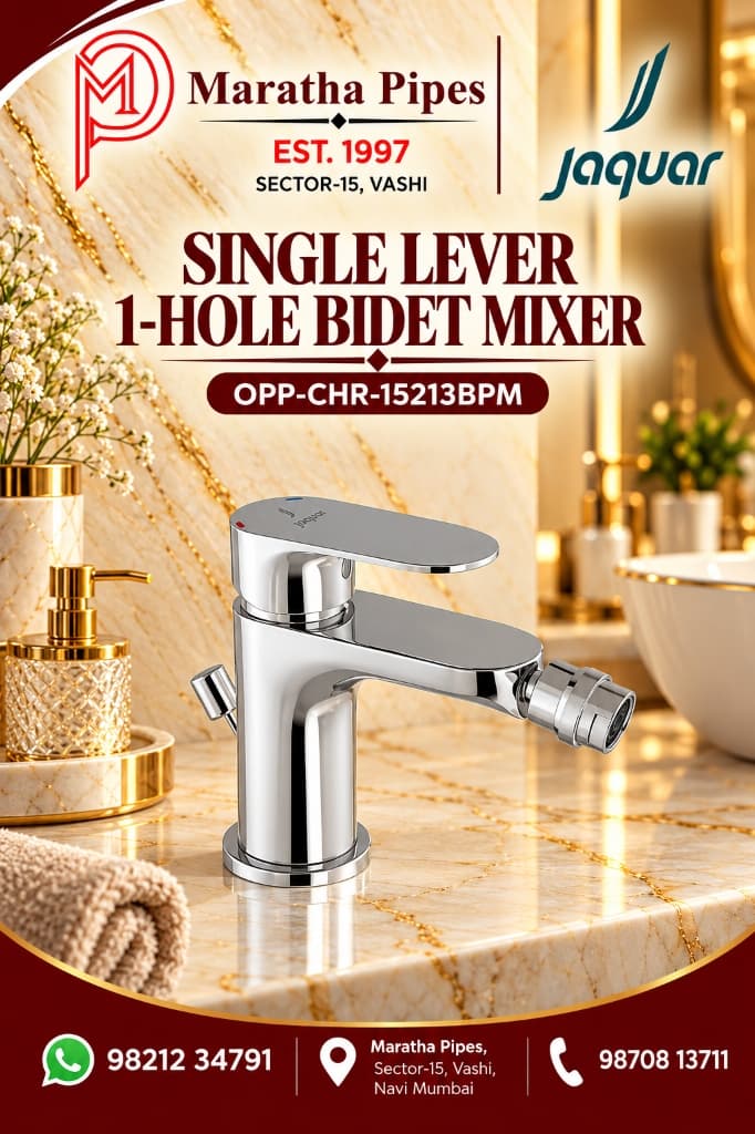 Jaquar Opal Prime Single Lever 1-Hole Bidet Mixer with Popup Waste (OPP-CHR-15213BPM)