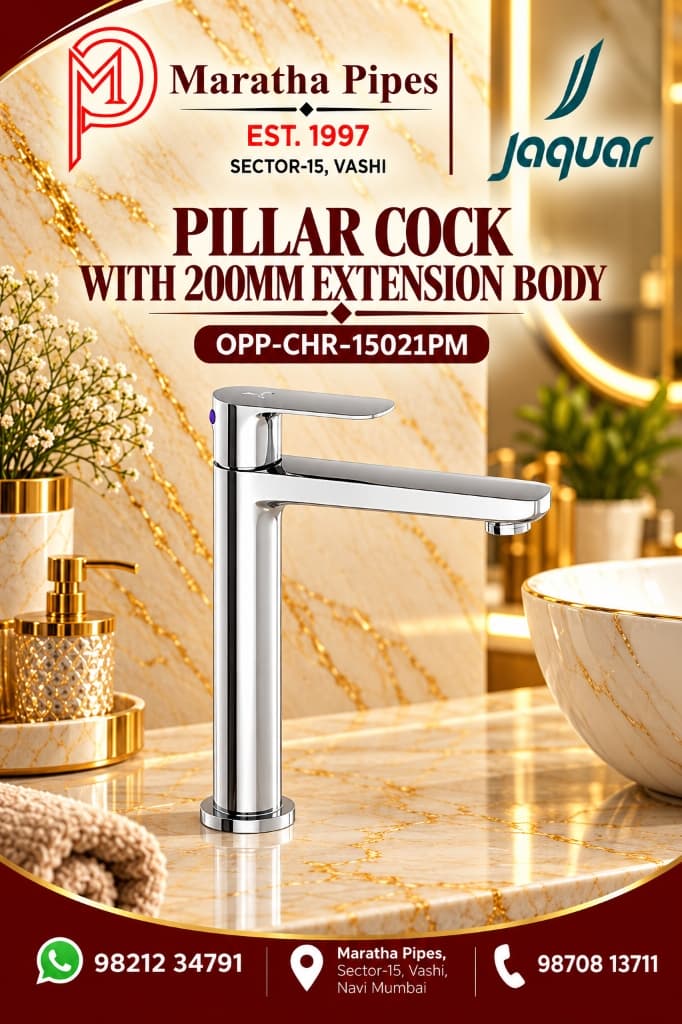 Jaquar Opal Prime Pillar Cock with 200mm Extension Body (OPP-CHR-15021PM)