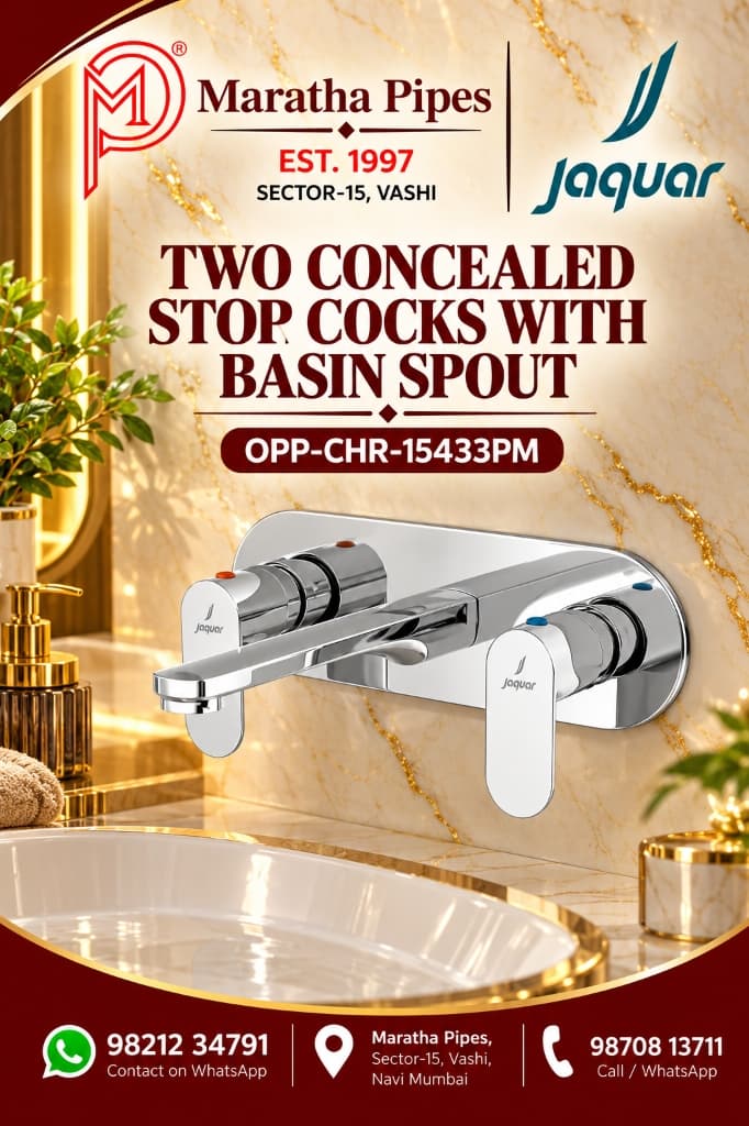 Jaquar Opal Prime Two Concealed Stop Cocks with Basin Spout (OPP-CHR-15433PM)