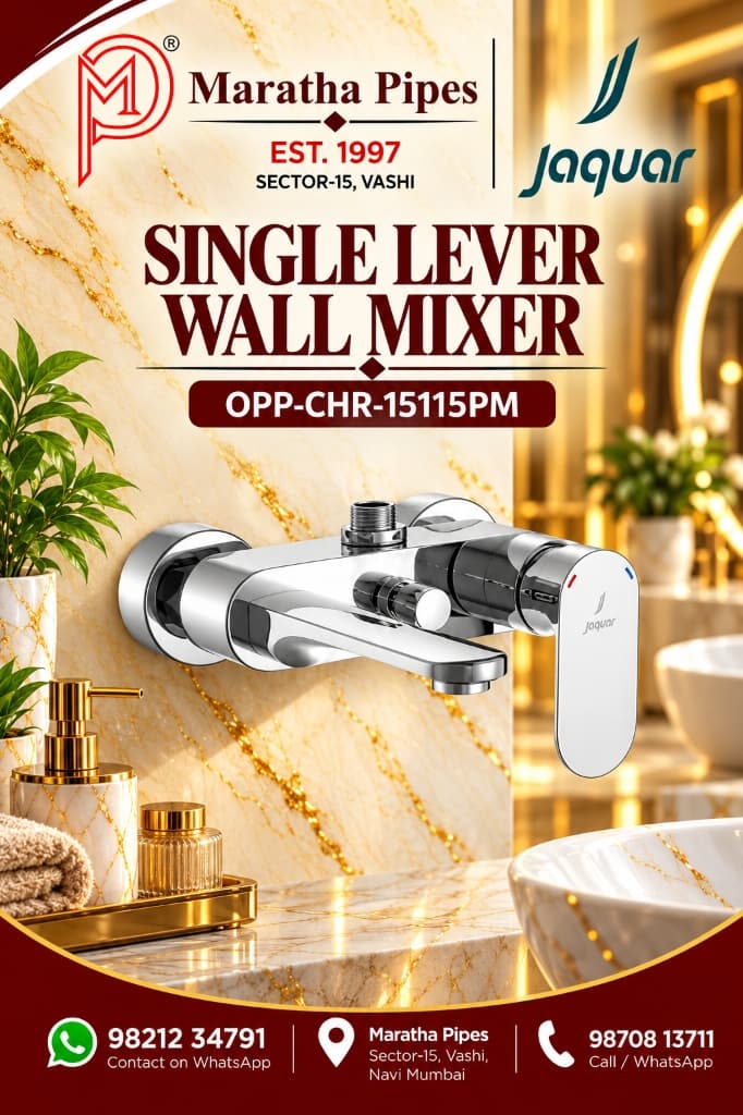 Jaquar Opal Prime Single Lever Wall Mixer for Exposed Shower Pipe (OPP-CHR-15115PM)